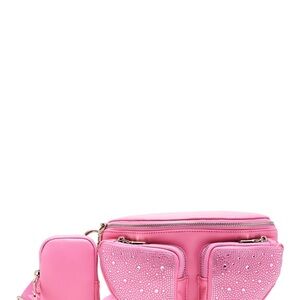 👜 Madden NYC Pink Rhinestone Belt Bag / Crossbody